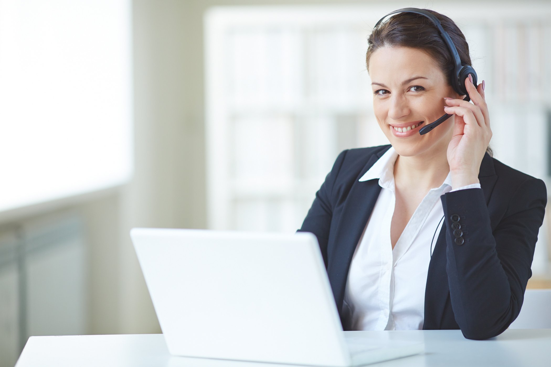 Happy receptionist